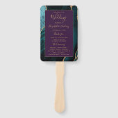 Éventail Programme de mariage sarcelle or agate violet (Devant)