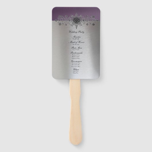 Éventail Programme de mariage Silver Purple (Dos)