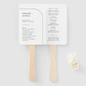 Éventail Programme de mariage simple (Devant et derrière)