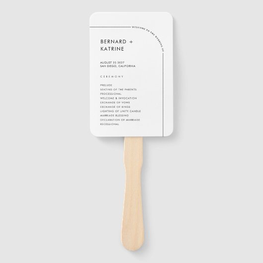 Éventail Programme de mariage simple (Devant)