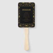 Éventail programme de mariage simple art déco des années 19 (Dos)