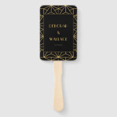 Éventail programme de mariage simple art déco des années 19 (Devant)