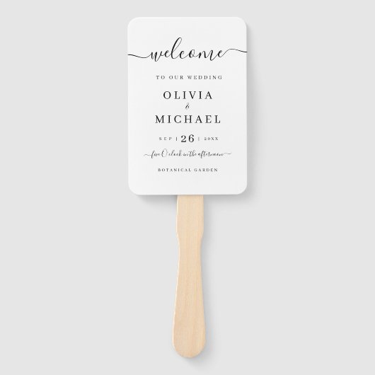 Éventail Programme de mariage simple et élégant (Devant)