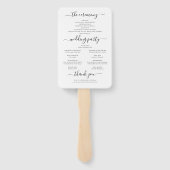 Éventail Programme de mariage simple et élégant (Dos)