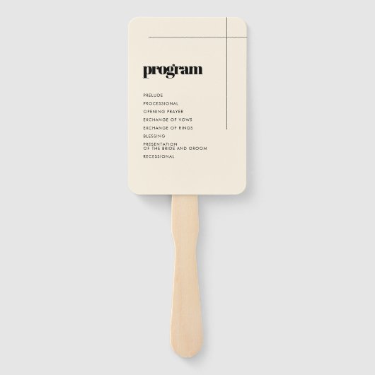 Éventail Programme de mariage simple et élégant (Dos)