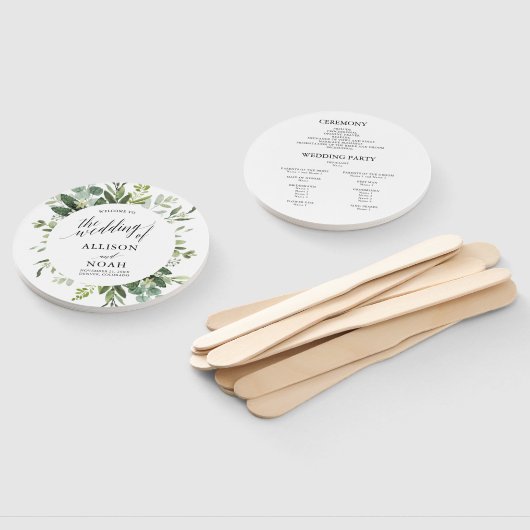 Éventail Programme de mariage simple et élégant à la eucaly (Non-assemblé)