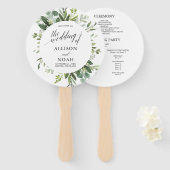 Éventail Programme de mariage simple et élégant à la eucaly (Devant et derrière)