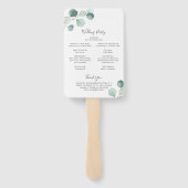 Éventail Programme de mariage simple et élégant à la verdur (Dos)