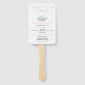 Éventail Programme de mariage simple et élégant rose blanc  (Dos)
