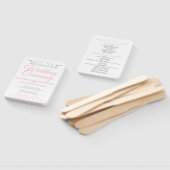 Éventail Programme de mariage simple et élégant rose blanc  (Non-assemblé)