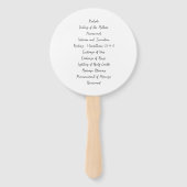 Éventail Programme de mariage simple manuscrit moderne (Dos)