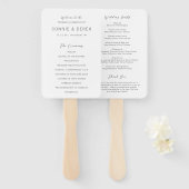 Éventail Programme de mariage simple moderne (Devant et derrière)