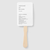 Éventail Programme de mariage simple moderne (Devant)