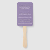 Éventail Programme de mariage simple violet moderne (Dos)