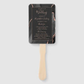 Éventail Programme de mariage sombre Black Rose Gold Agate (Devant)