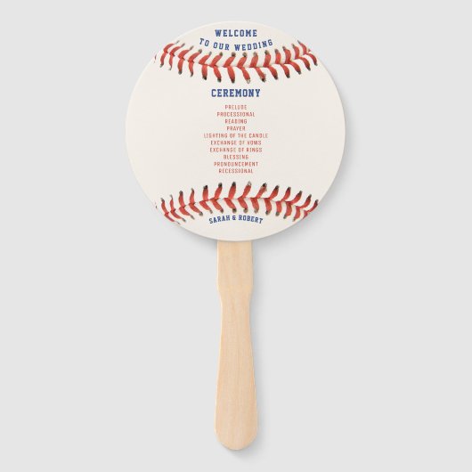 Éventail Programme de mariage sportif de baseball (Devant)