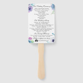 Éventail Programme De Mariage Succulent Ventilateur Aquarel (Dos)