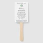Éventail Programme de mariage succulent vert sauge élégant (Dos)