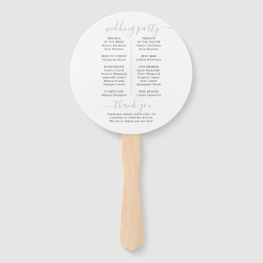 Éventail Programme de mariage sur la carte du monde d'argen (Dos)