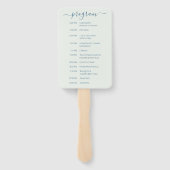 Éventail Programme de mariage sur la plage bleu serein (Dos)