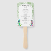 Éventail Programme de mariage sur le thème des dinosaures (Dos)