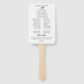 Éventail Programme de mariage sur les champs de tournesol (Dos)