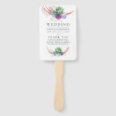 Éventail Programme de mariage sur les succulentes de désert (Devant)