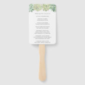Éventail Programme de mariage sur les succulentes vertes bo (Dos)