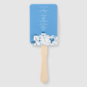 Éventail Programme de mariage sur l'île grecque de Santorin (Devant)