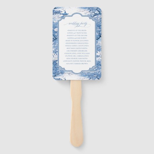 Éventail Programme de mariage sur mesure noir et blanc ID10 (Dos)