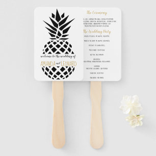 Éventail Programme de mariage tendance à l'ananas EDITABLE