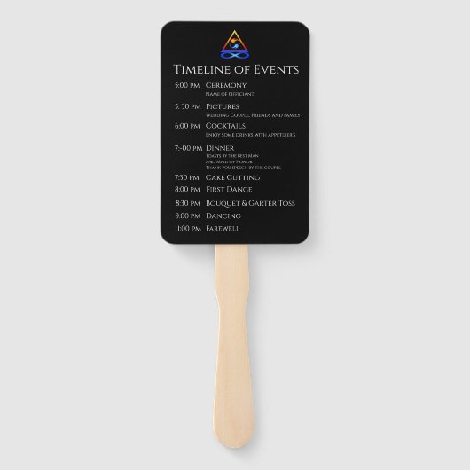 Éventail Programme de mariage - Timeline-Twin Flame Symbole (Dos)