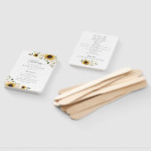 Éventail Programme de mariage tournesols fleurs blanches ve (Non-assemblé)