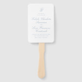 Éventail Programme de mariage traditionnel bleu poussiéreux (Devant)