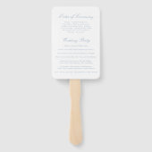 Éventail Programme de mariage traditionnel bleu poussiéreux (Dos)