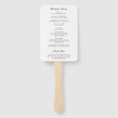 Éventail Programme de mariage traditionnel élégant (Dos)