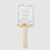 Éventail Programme de mariage transparent Blue Gold Foil (Dos)