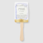 Éventail Programme de mariage transparent Blue Gold Foil (Devant)