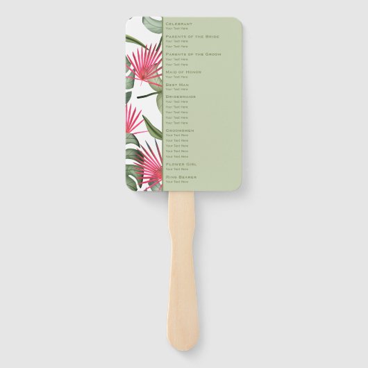 Éventail Programme de mariage tropical humoristique Ensembl (Dos)