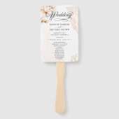 Éventail Programme de mariage turquoise Ventilateur à main (Devant)