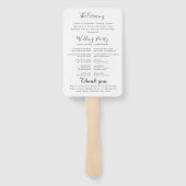 Éventail Programme de mariage turquoise Ventilateur à main (Dos)