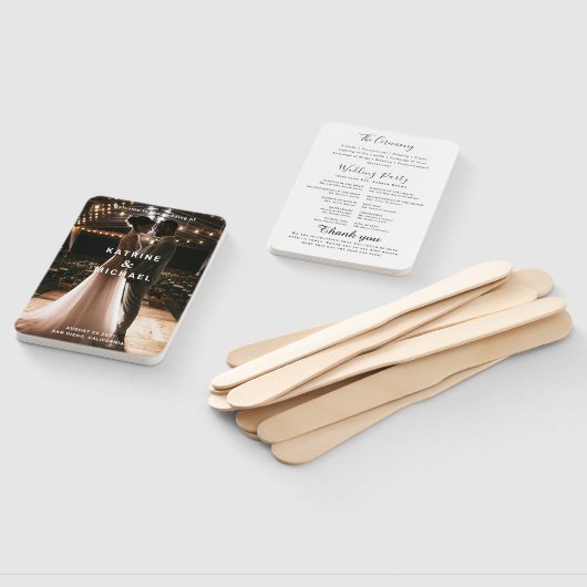 Éventail Programme de mariage turquoise Ventilateur à main (Non-assemblé)