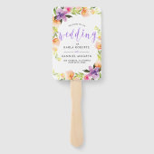 Éventail Programme de mariage - Typographie violette et cad (Dos)