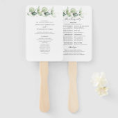 Éventail Programme de mariage végétal Eucalyptus (Devant et derrière)