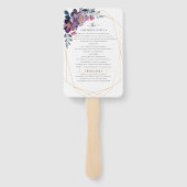 Éventail Programme de mariage végétal géométrique floral po (Dos)