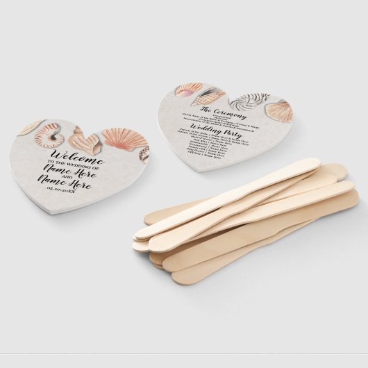 Éventail Programme de mariage Ventilateur à main Coques Oce (Non-assemblé)