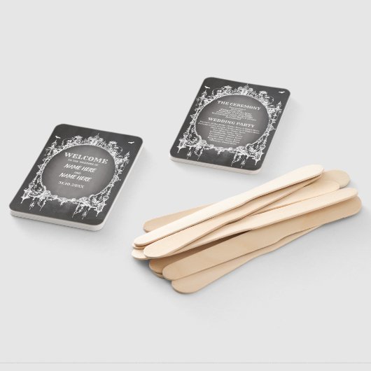 Éventail Programme de mariage Ventilateur à main Halloween  (Non-assemblé)