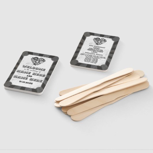 Éventail Programme de mariage Ventilateur à main Steampunk (Non-assemblé)