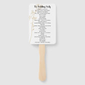 Éventail Programme de mariage Ventilateur Floral Toute coul (Dos)