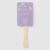 Éventail Programme de mariage Ventilateur Lavender Line Art (Devant)